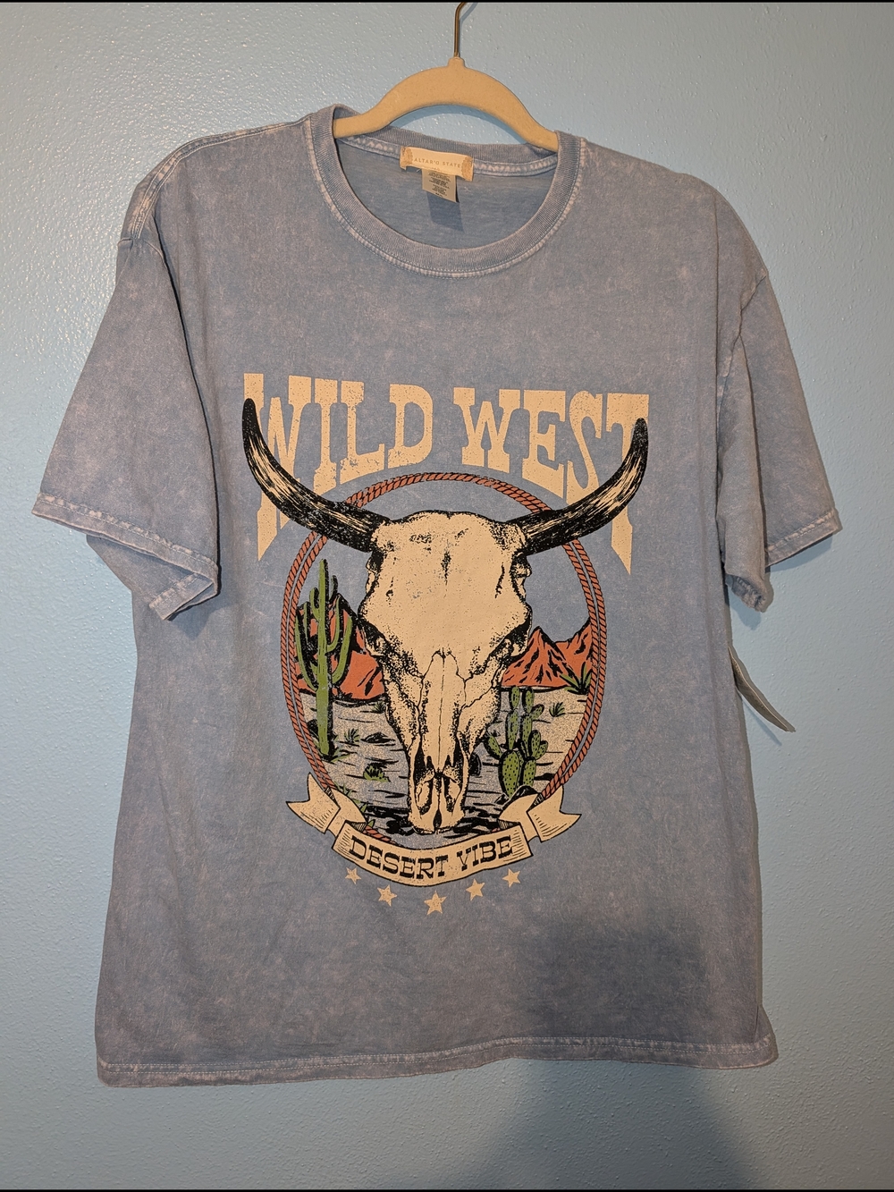 Altar'd State Light Blue 'Wild West Desert Vibe' Graphic Tee